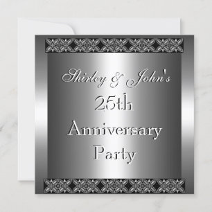 Einladung zum 25. Hochzeitstag Party Silber