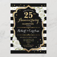 Einladung zum 25-jährigen Jubiläum - Schwarz-weiße