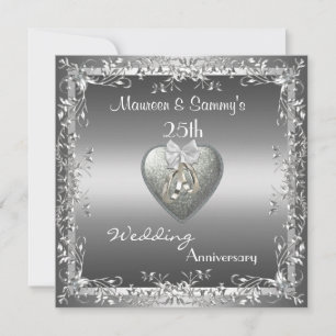 Einladung zum 25. Jubiläum Hochzeit Silber Elegant
