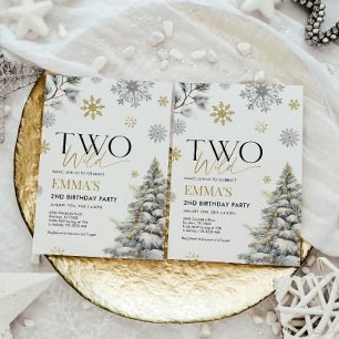 Einladung zum 2. Geburtstag, Gold Two Wild Geburts