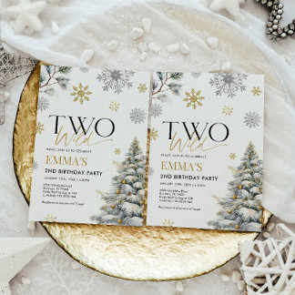 Einladung zum 2. Geburtstag, Gold Two Wild Geburts