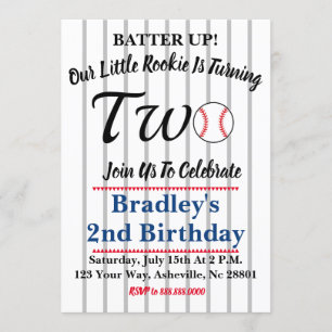 Einladung zum 2. Geburtstag im Baseball