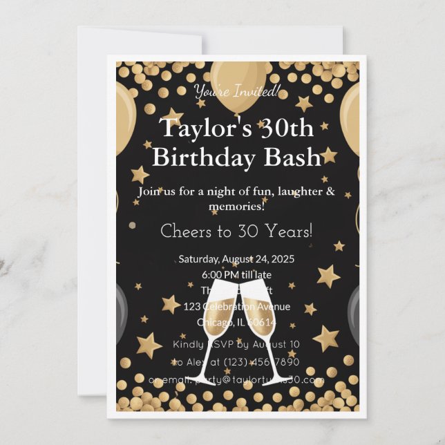 Einladung zum 30. Geburtstag (Vorderseite)