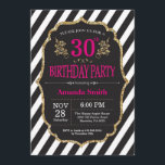 Einladung zum 30. Geburtstag. Schwarzer und Gold-G<br><div class="desc">30. Geburtstag Einladung für Frauen. Rosa Black und Gold Geburtstagsparty Einladung. Gold Glitzer. Rosa Blume Floral. Schwarze und weiße Streifen. Printable Digital.
Für weitere Anpassungen klicken Sie bitte auf die Schaltfläche "Anpassen" und verwenden Sie unser Designwerkzeug,  um diese Vorlage zu ändern.</div>