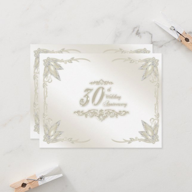 Einladung zum 30. Hochzeitstag (Vorderseite/Rückseite Beispiel)