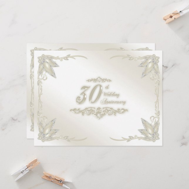 Einladung zum 30. Hochzeitstag (Vorderseite/Rückseite Beispiel)
