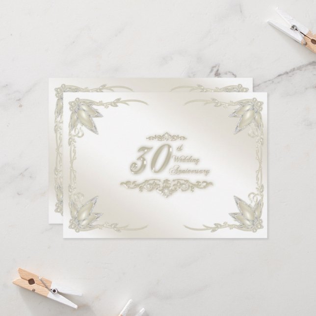 Einladung zum 30. Hochzeitstag (Vorderseite/Rückseite Beispiel)
