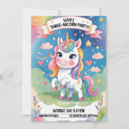 Einladung zum 3. Geburtstag - Einhorn