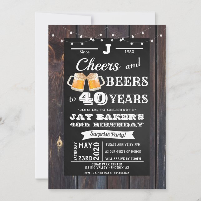 Einladung zum 40. Geburtstag, 21. Geburtstag (Vorderseite)