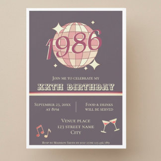 Einladung zum 40. Geburtstag im Vintage-Stil für 1