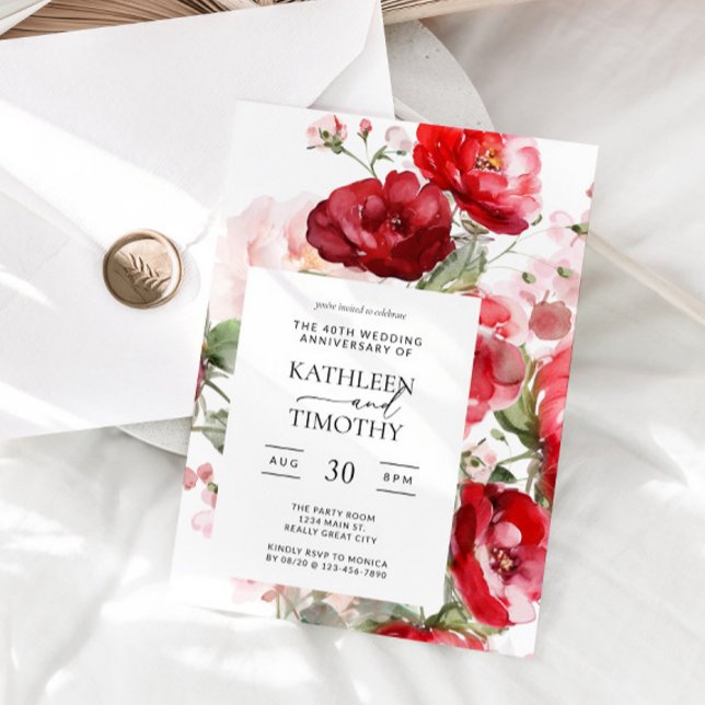 Einladung zum 40. Hochzeitstag (40th Wedding Anniversary Invitation)