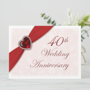 Einladung zum 40. Hochzeitstag in Damask