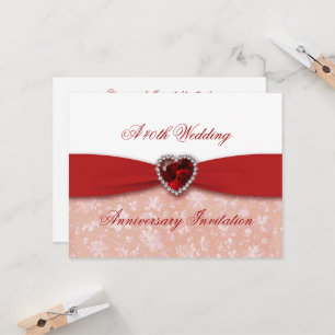 Einladung zum 40. Hochzeitstag in Damask