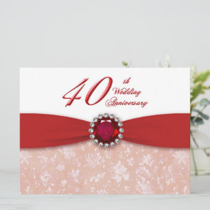 Einladung zum 40. Hochzeitstag in Damask