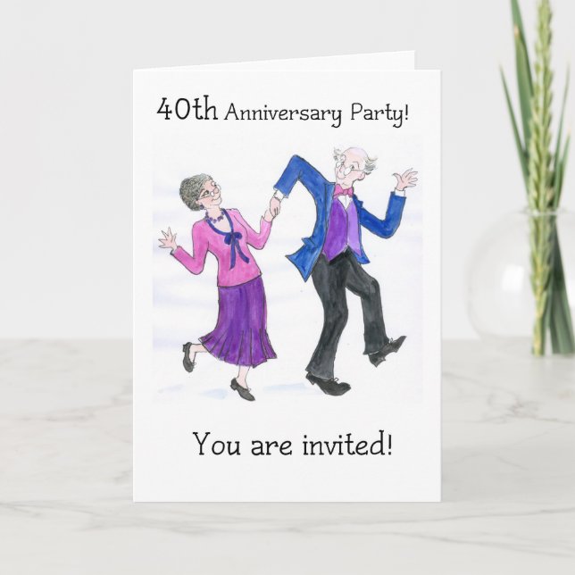 Einladung zum 40. Jubiläum Party (Vorderseite)