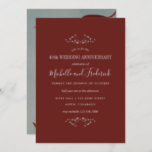 Einladung zum 40. Ruby Wedding Jubiläum