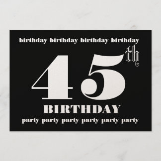 Einladung zum 45. Geburtstag