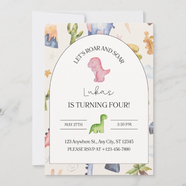 Einladung zum 4. Geburtstag (Vorderseite)