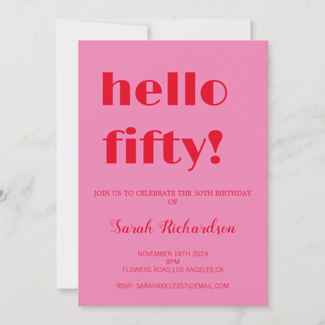 Einladung zum 50. Geburtstag (Vorderseite)