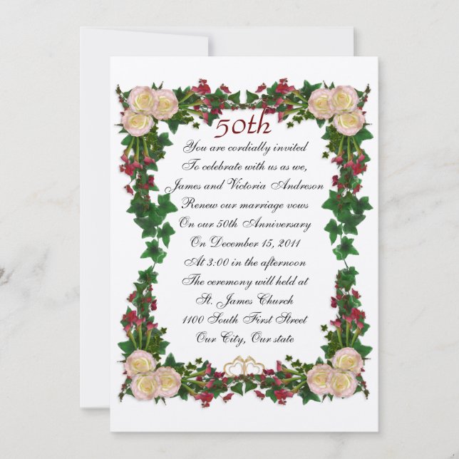 Einladung zum 50. Hochzeitstag (Vorderseite)