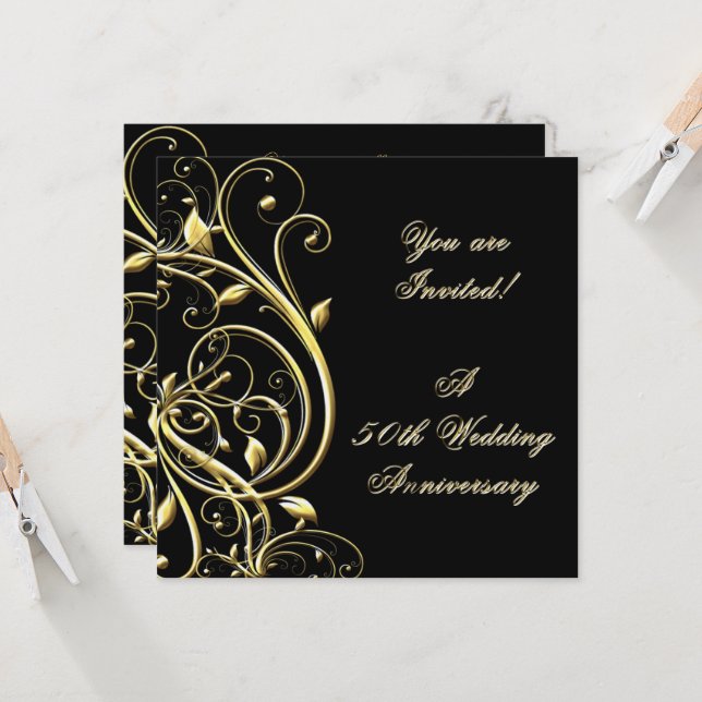 Einladung zum 50. Hochzeitstag (Vorderseite/Rückseite Beispiel)