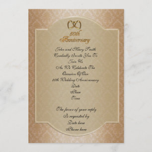 Einladung zum 50. Hochzeitstag Goldener Damast