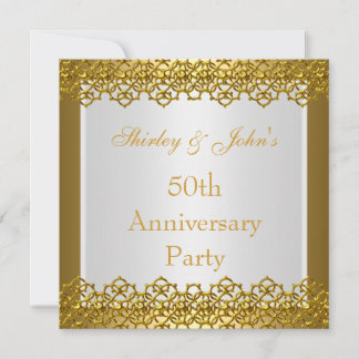 Einladung zum 50. Hochzeitstag Party Gold