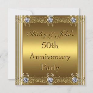 Einladung zum 50. Hochzeitstag Party Gold