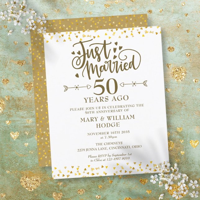 Einladung zum 50-jährigen Geburtstag des Haushalts (Budget Just Married 50th Anniversary Invitation)