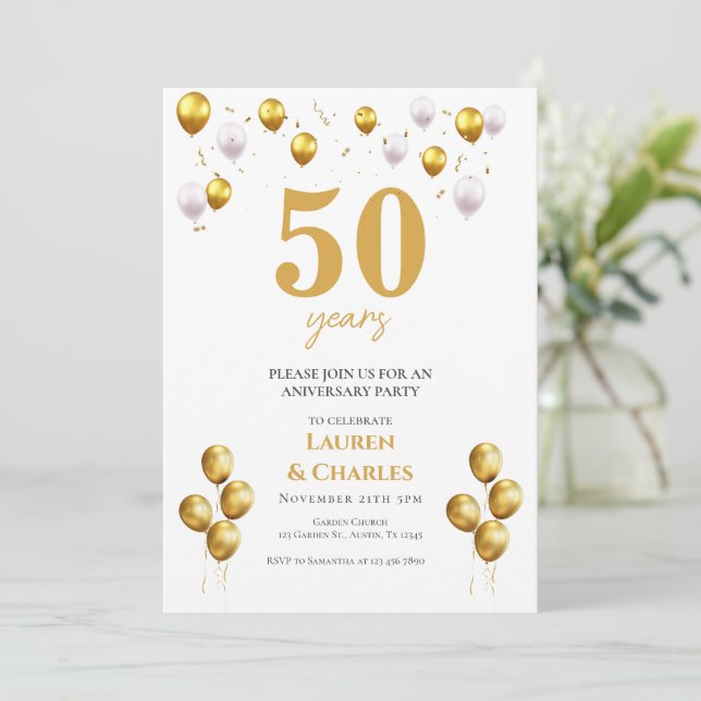 Einladung zum 50. Jubiläum (Stehend Vorderseite)