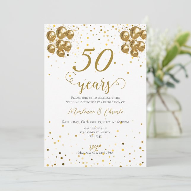 Einladung zum 50. Jubiläum (Stehend Vorderseite)