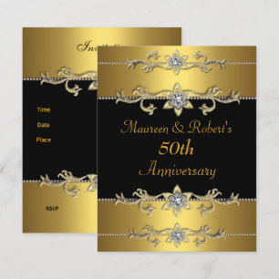 Einladung zum 50. Jubiläum Elegantes Schwarzes Gol