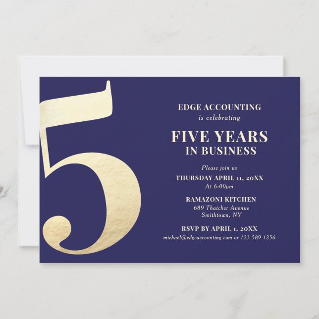 Einladung zum 5. Jahrestag (Vorderseite)