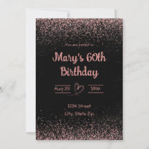 Einladung zum 60. Geburtstag – Glitter Konfetti |
