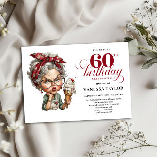 Einladung zum 60. Geburtstag Lustige Damen Party V