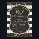 Einladung zum 60. Geburtstag. Schwarzer und Gold-G<br><div class="desc">60. Geburtstag Einladung für Frauen oder Mann. Black and Gold Geburtstagsparty Einladung. Gold Glitzer Confetti. Schwarze und weiße Streifen. Printable Digital.
Für weitere Anpassungen klicken Sie bitte auf die Schaltfläche "Anpassen" und verwenden Sie unser Designwerkzeug,  um diese Vorlage zu ändern.</div>