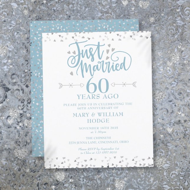 Einladung zum 60-jährigen Jubiläum (Budget Just Married 60th Anniversary Invitation)