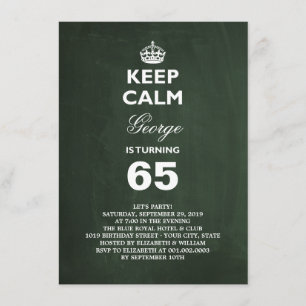 Einladung zum 65. Geburtstag mit lustigem Keep Cal