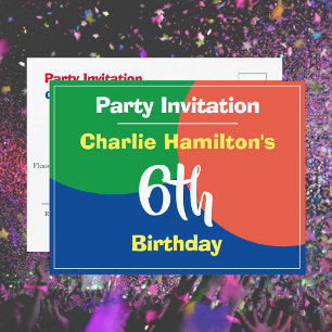Einladung zum 6. Geburtstag Postkarte