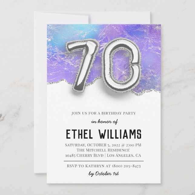 Einladung zum 70. Geburtstag (Vorderseite)