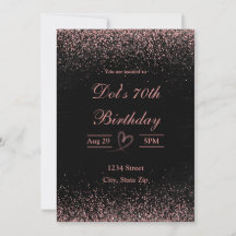 Einladung zum 70. Geburtstag – Glitter Konfetti |