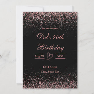 Einladung zum 70. Geburtstag – Glitter Konfetti |