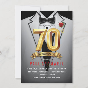 Einladung zum 70. Geburtstag im Smoking