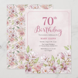 Einladung zum 70. Geburtstag Rosa Bläserin