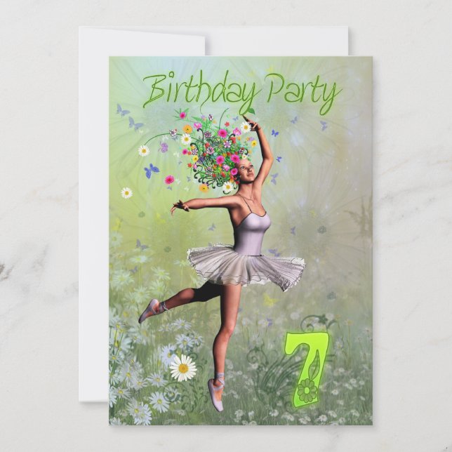 Einladung zum 7. Geburtstag (Vorderseite)