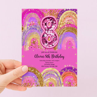 Einladung zum 8. Geburtstag für Mädchen