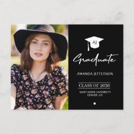 Einladung zum Abschluss eines eleganten Graduierte Postkarte