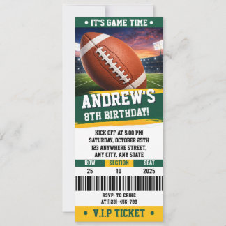 Einladung zum American Football Geburtstag als Tic