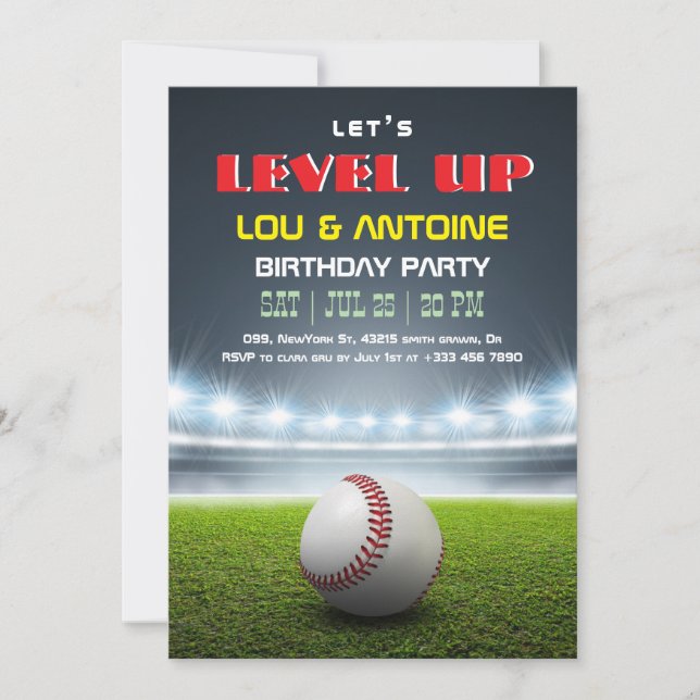 Einladung zum Baseball-Geburtstag (Vorderseite)