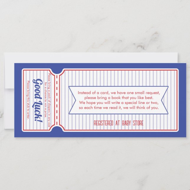 Einladung zum Baseball-Ticket (Rückseite)